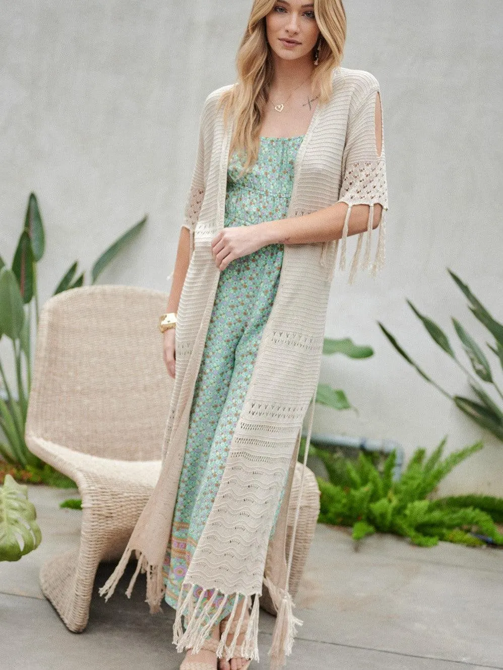 Must-Have Fringe Longline Tassel Cardigan