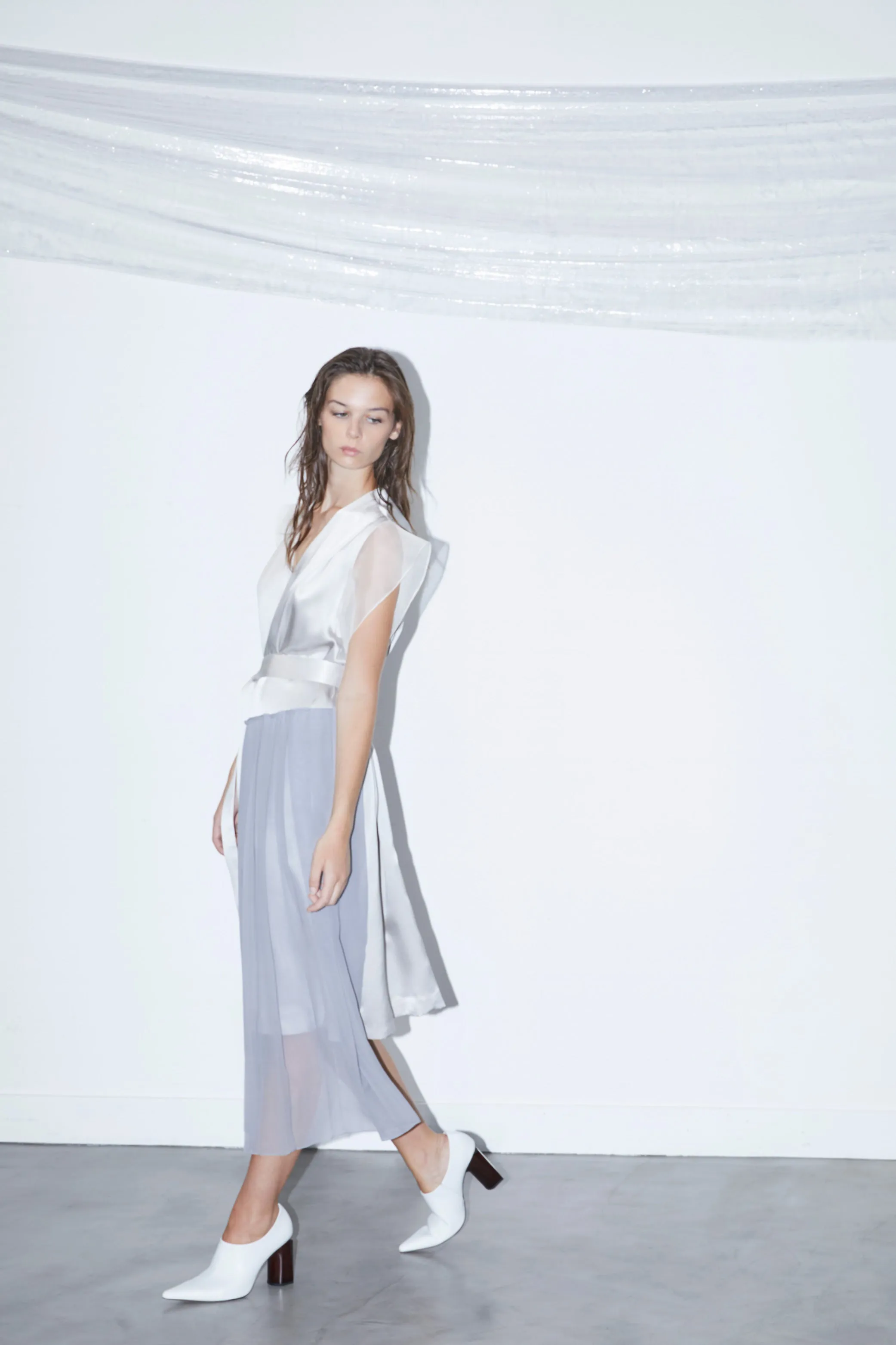 OCEAN lilac - silk fluid midi dress