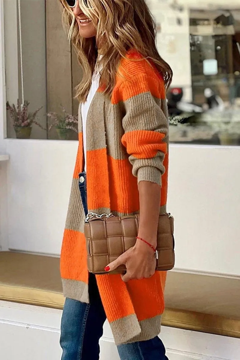 Orange and Tan Cardigan