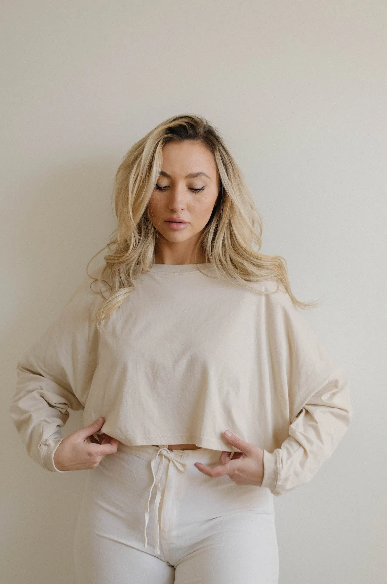 Oversized Long Sleeve Crop Top