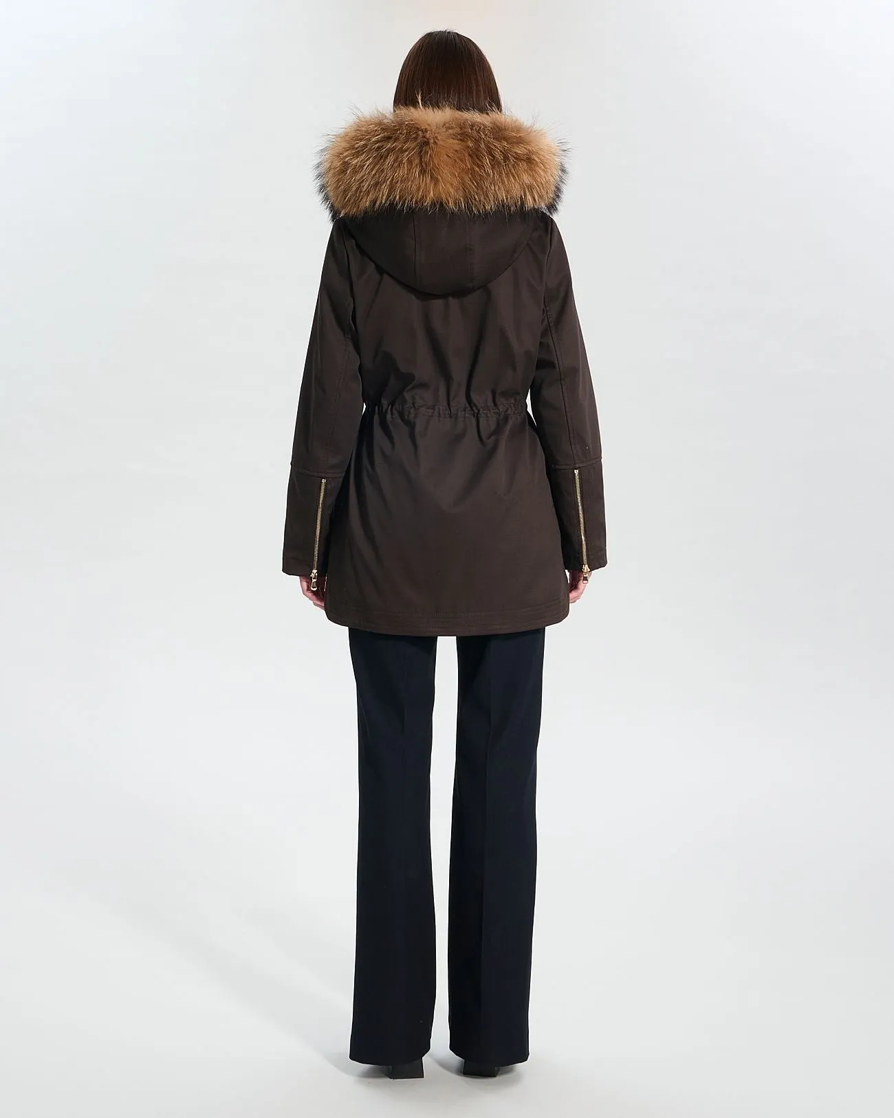 Parka Mi-Longue Chocolat