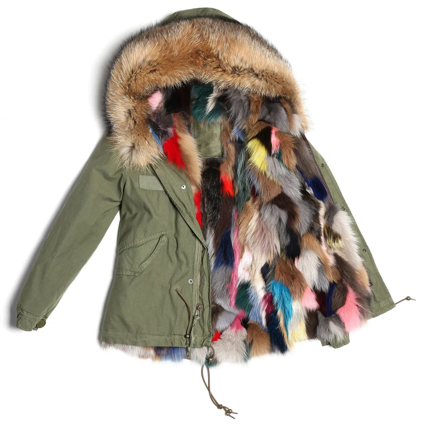 Parka with Fox Fur lining & Raccoon Fur Trimmed Hood