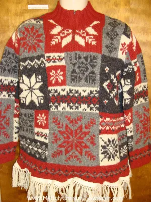 Patchwork Snowflakes Ugly Christmas Sweater