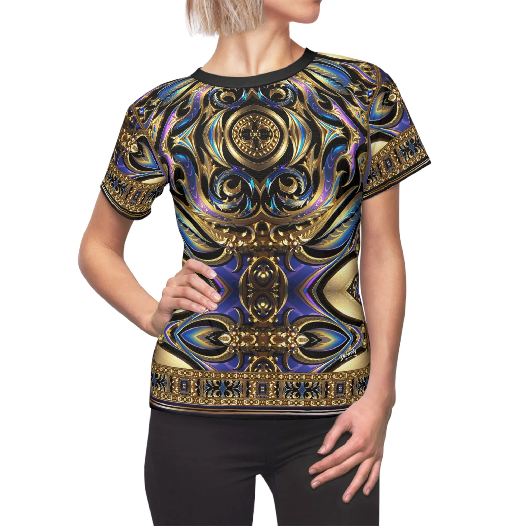 Purple Gold Unisex T-Shirt All Over Print Tee Iridescent Unisex T-Shirt | D20220