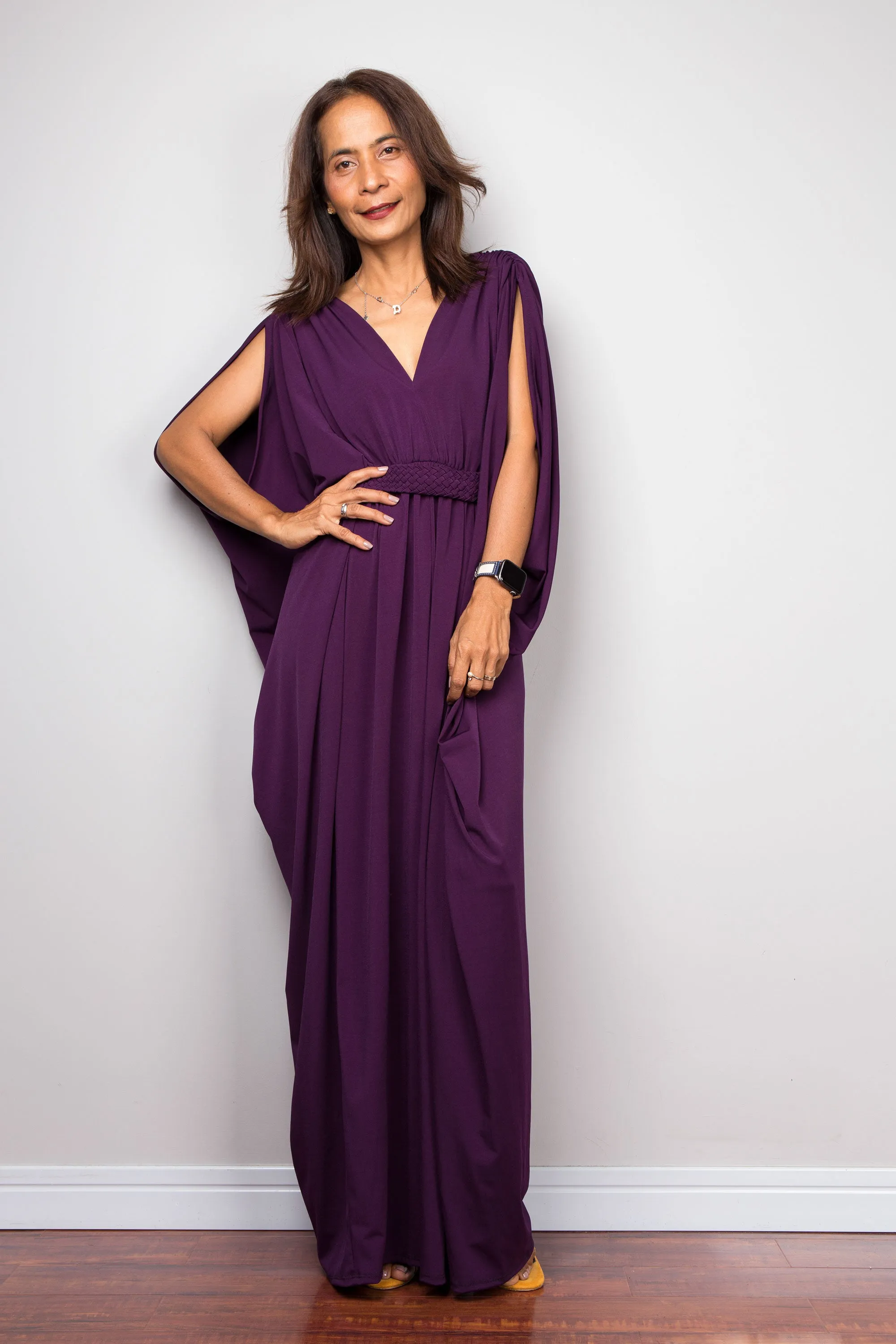 Purple kaftan maxi dress