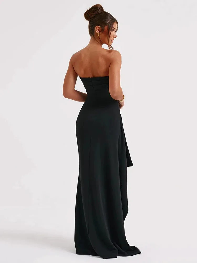 Ravish in Slit Strapless Maxi Dress