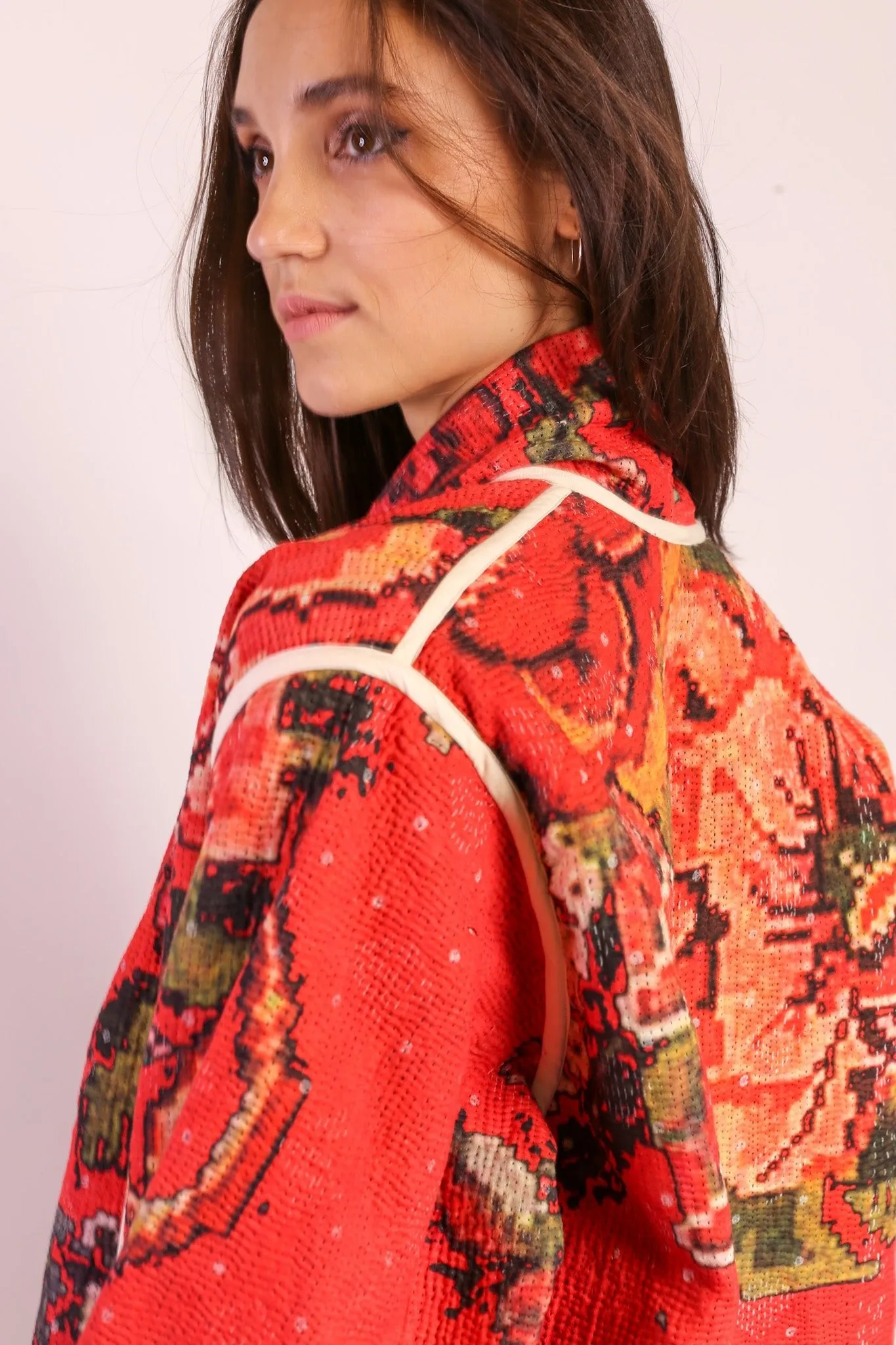 RED KANTHA JACKET COAT IMRA