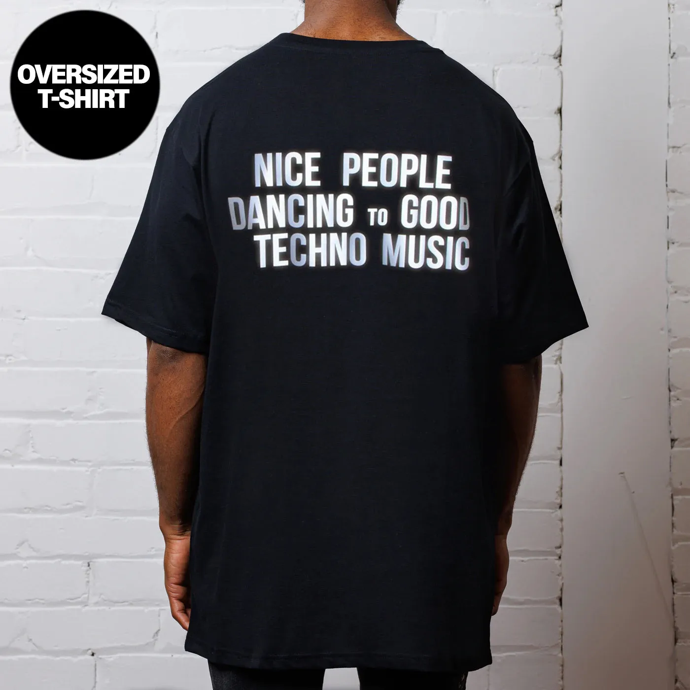 Reflective Peoples Techno Back Print - Tshirt - Black