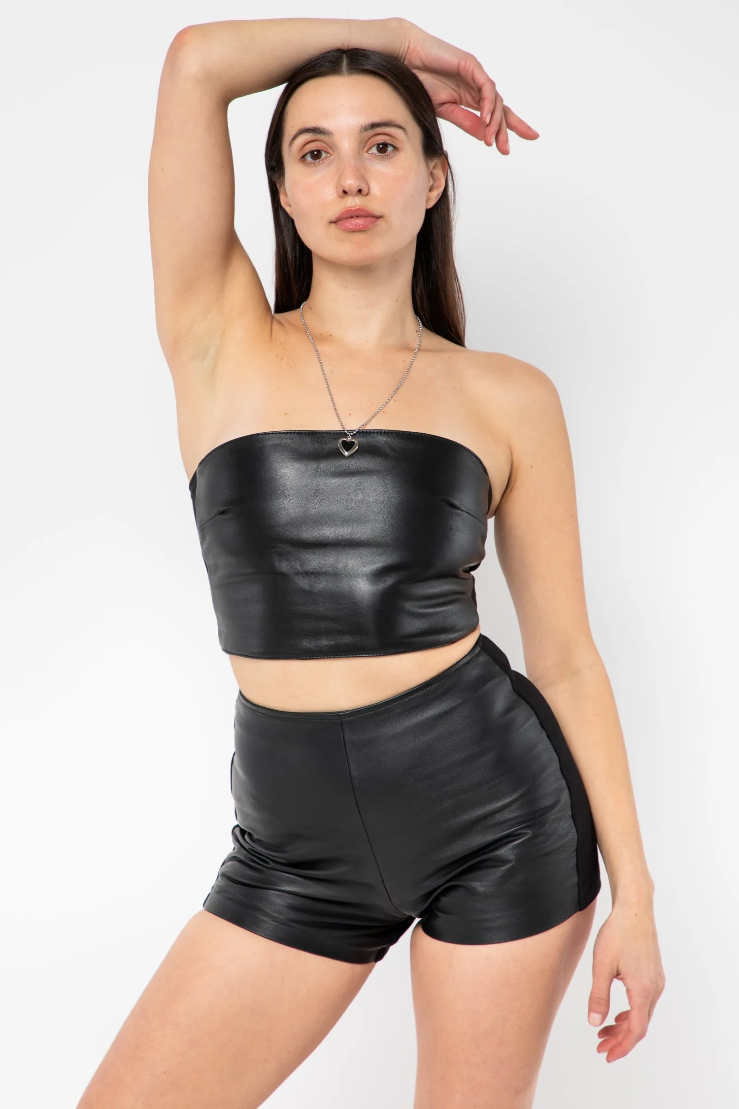 RLH767 - 2 Tone Leather Ottoman Tube Top