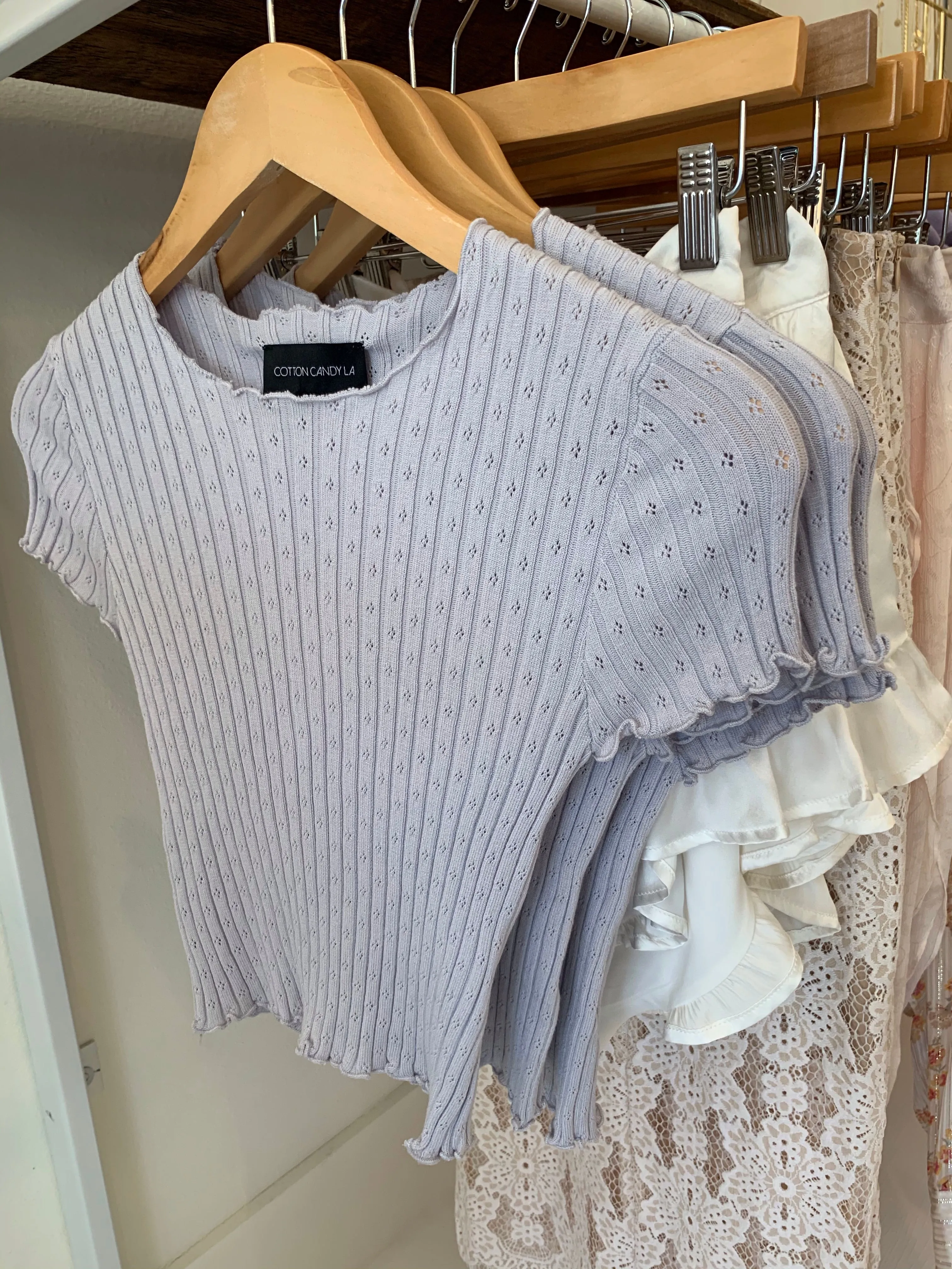 Ruffle Sleeve Crop