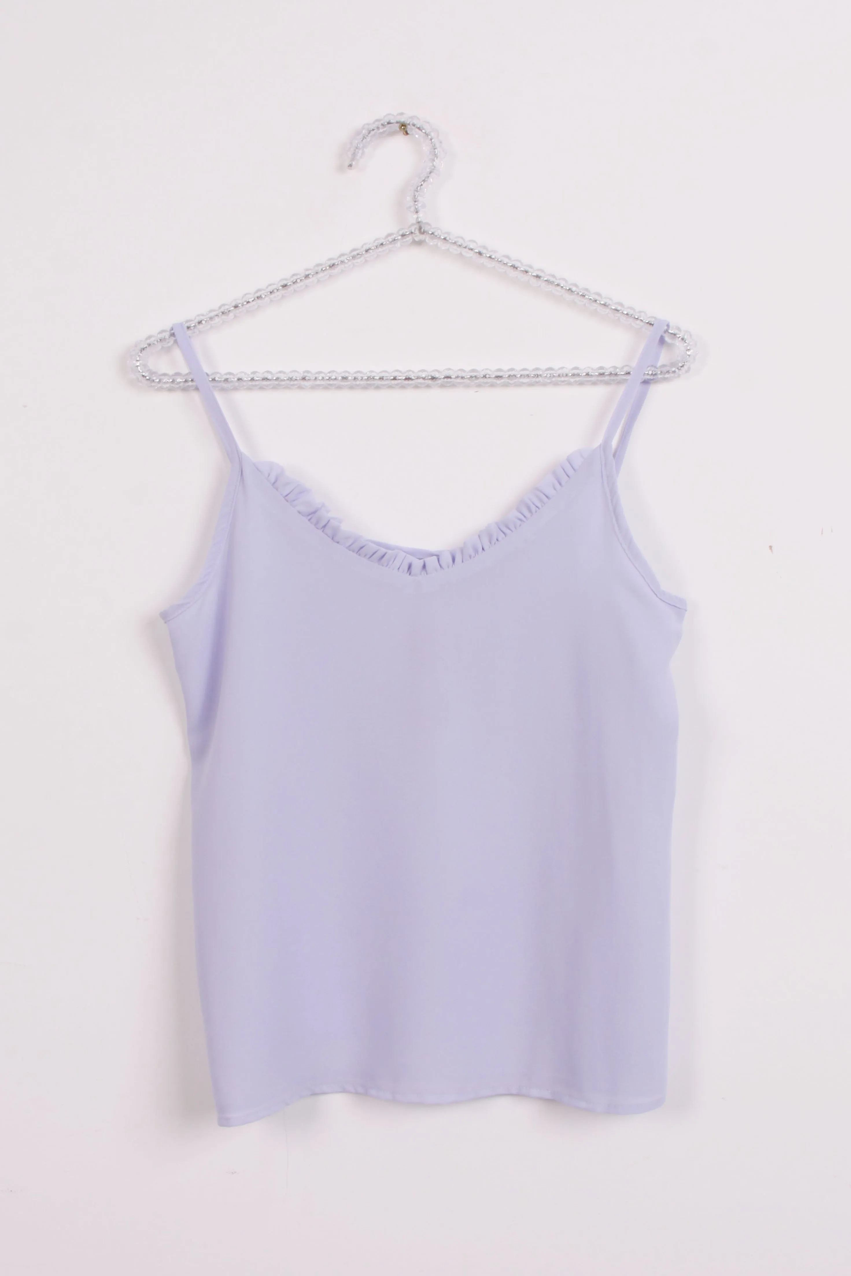 Ruffle V Neck Strappy Floaty Cami Vest Top