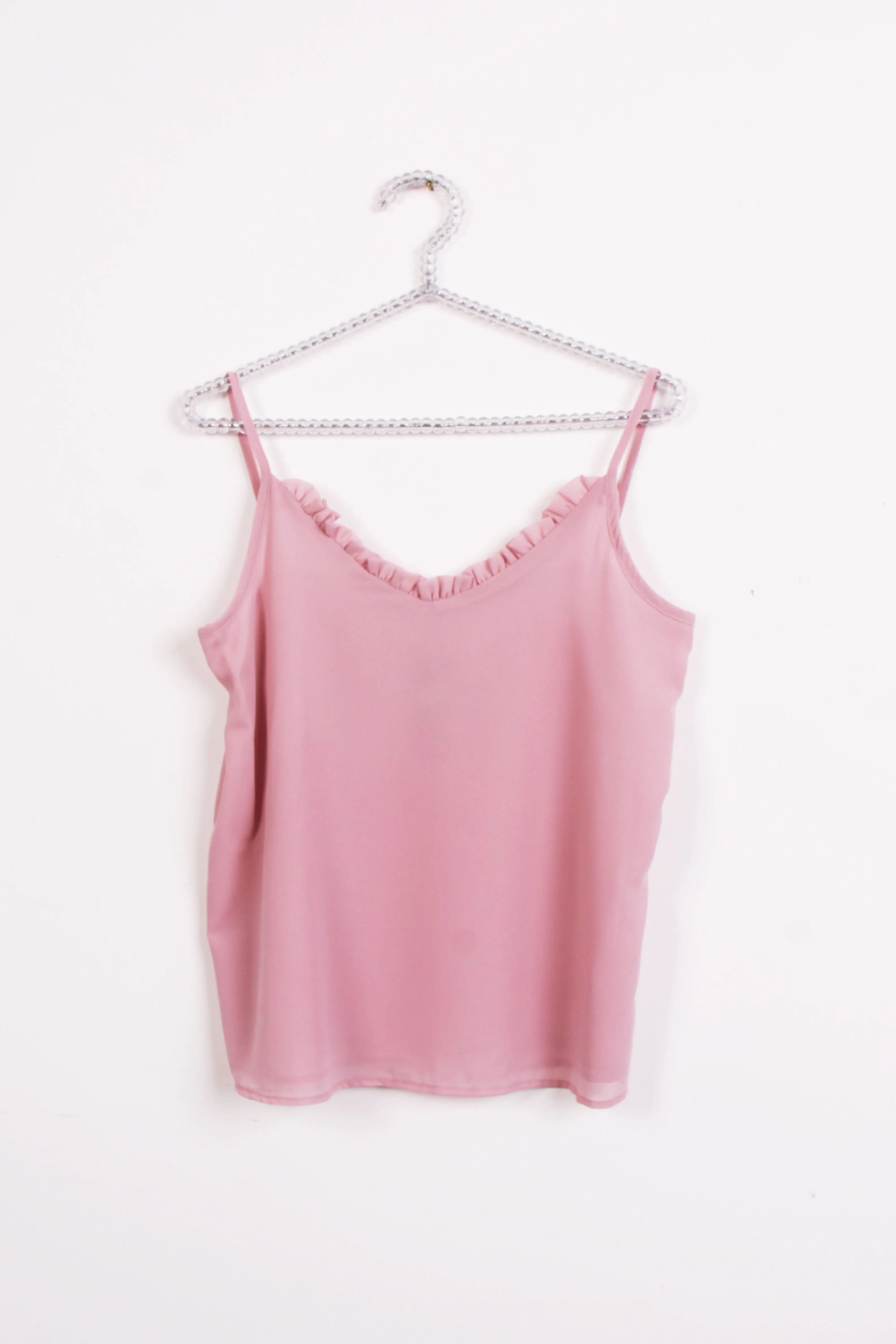 Ruffle V Neck Strappy Floaty Cami Vest Top