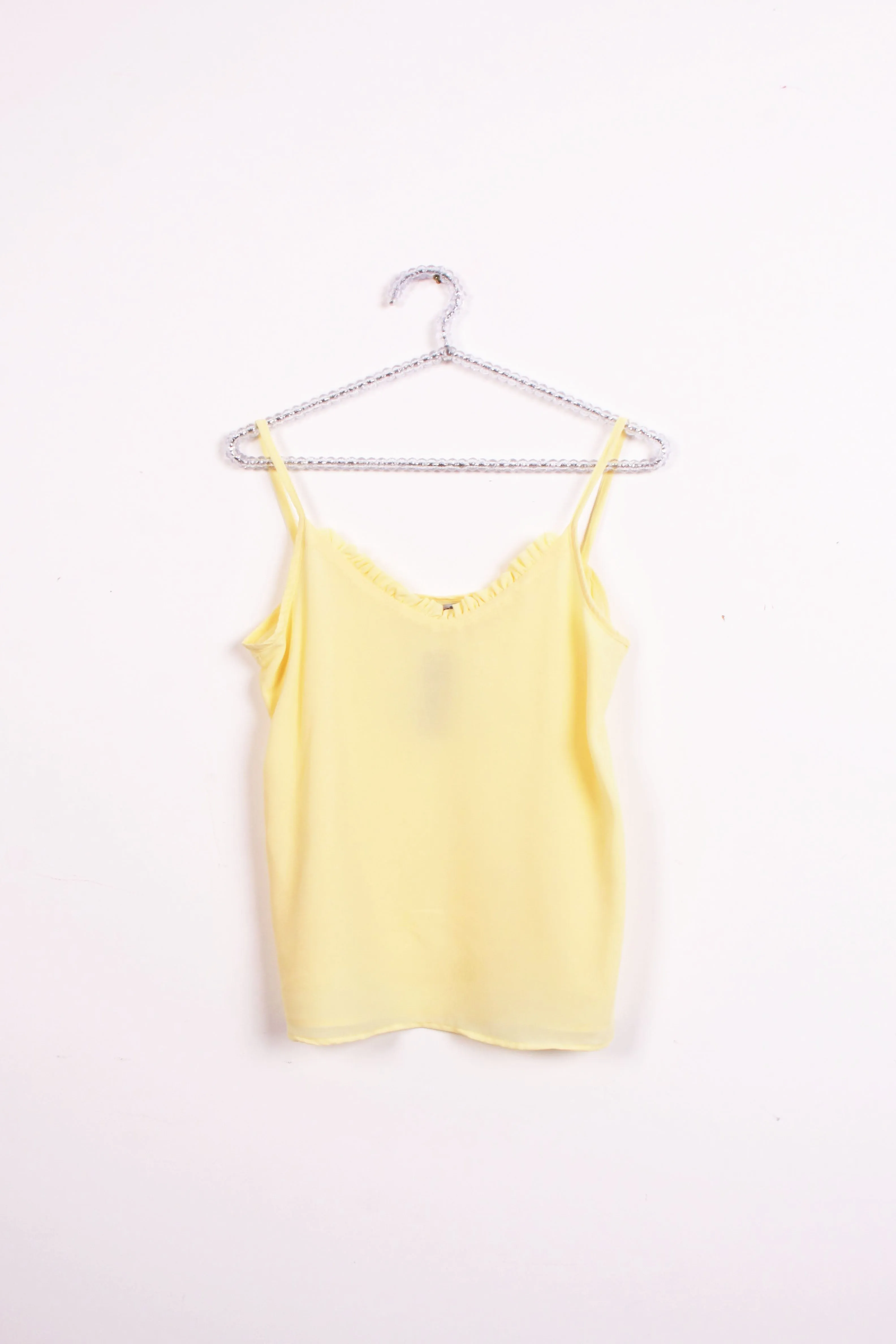 Ruffle V Neck Strappy Floaty Cami Vest Top