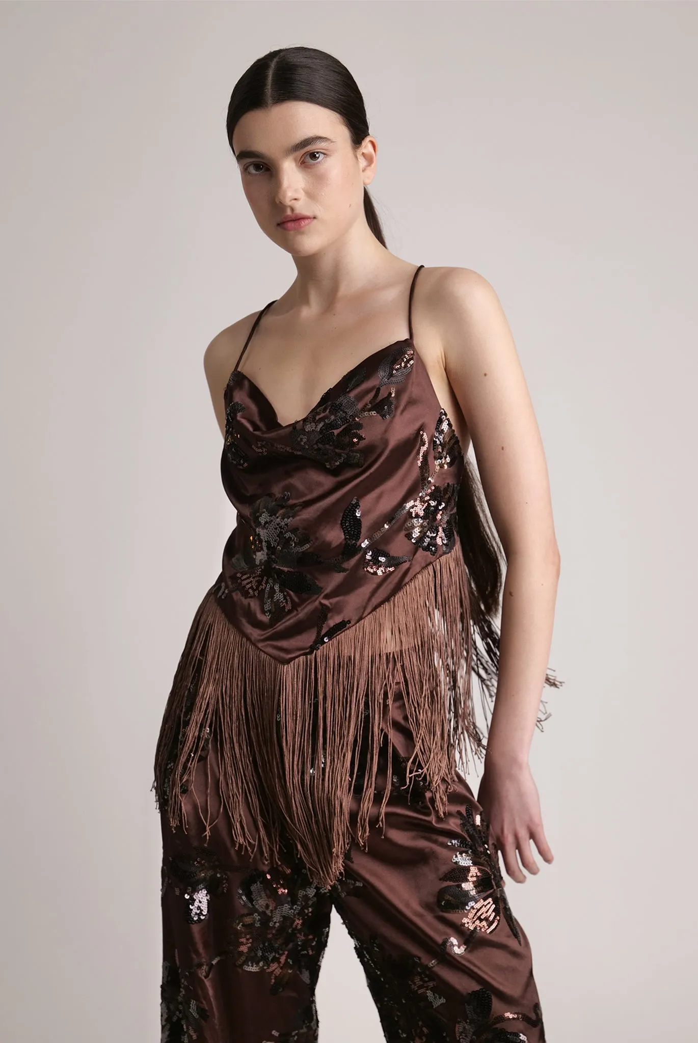 SABINA MUSAYEV Elyse Top - Dark Brown