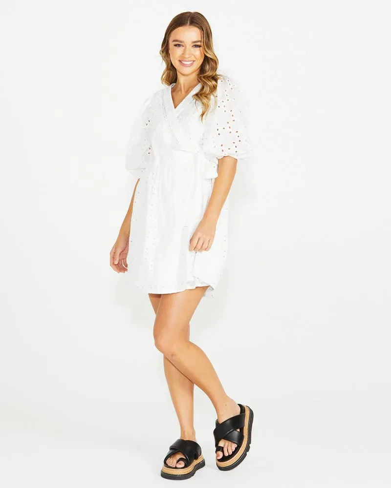 Sass Kirby Wrap Dress - Ivory