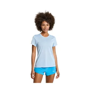 Short Sleeves Shirt Saucony Stopwatch Light Blue Women