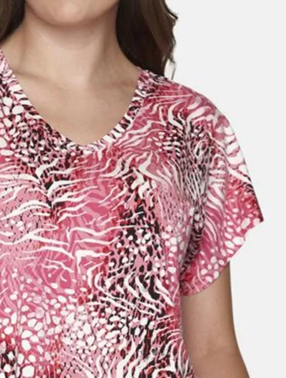 Signature abstract pink print  top