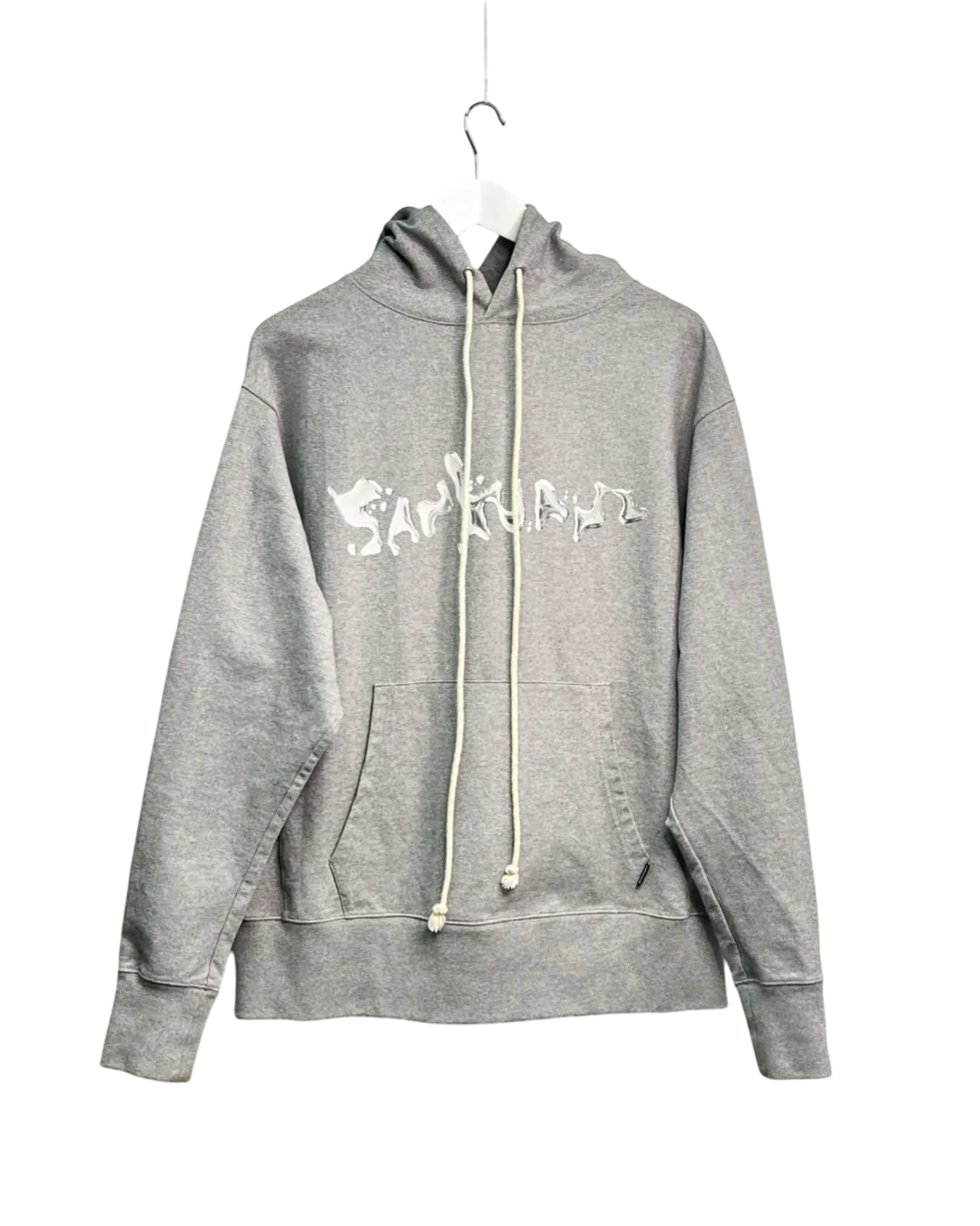 Size L - Sankuanz Grey with Chrome Logo Hoodie