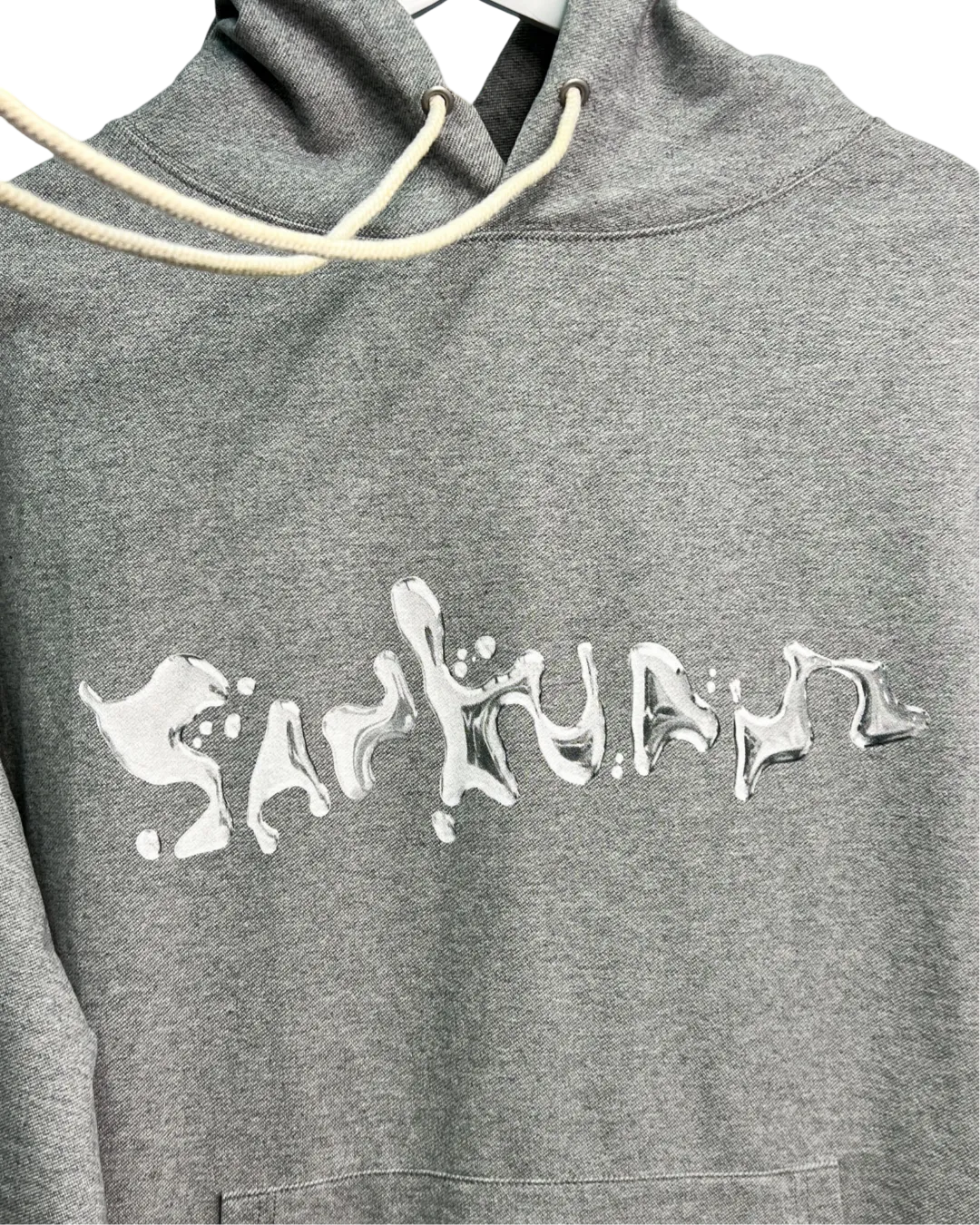 Size L - Sankuanz Grey with Chrome Logo Hoodie