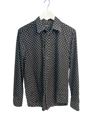 Size S - Diesel Black Printed Button-Down Shirt