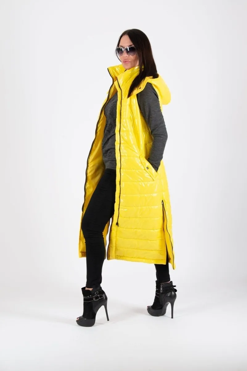 Sleeveless Yellow Puffer Jacket OXANA