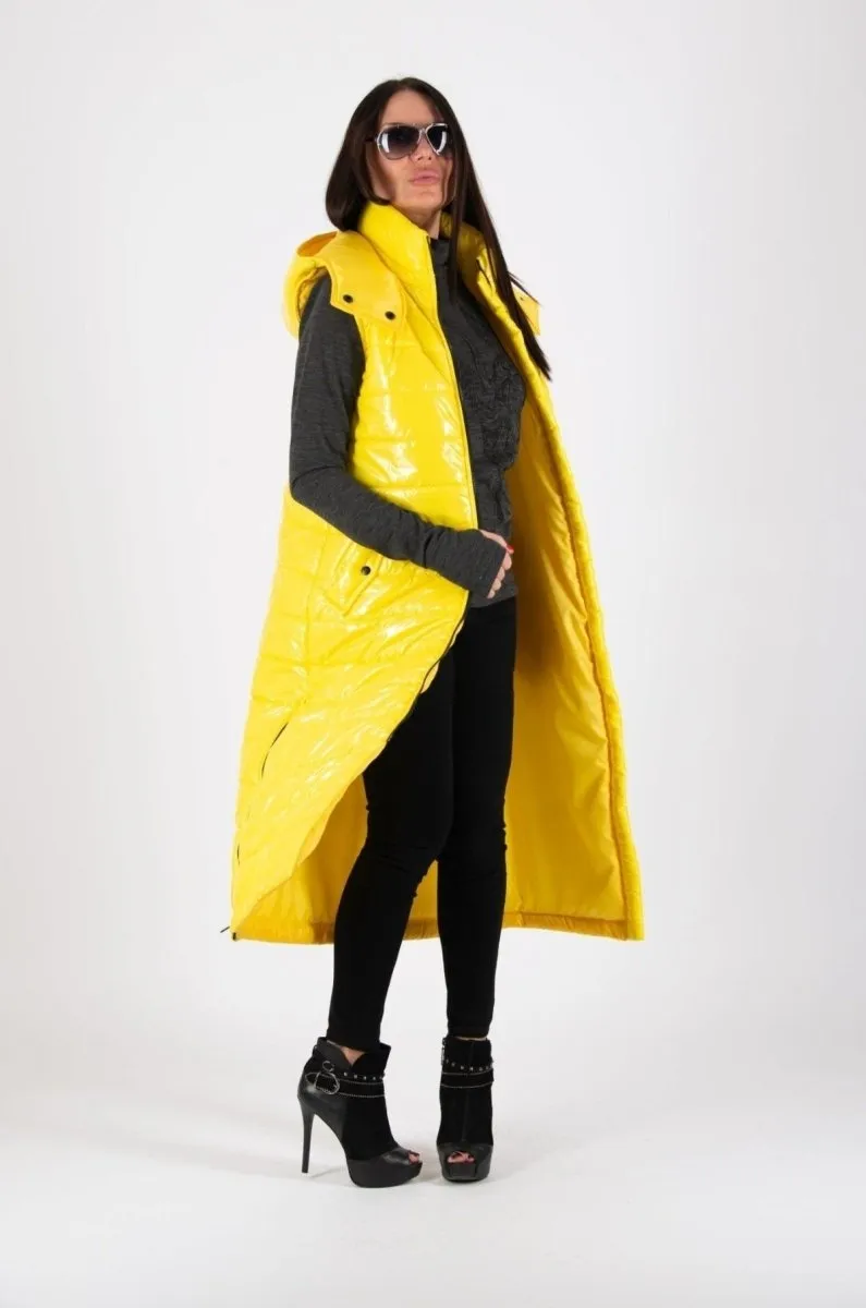 Sleeveless Yellow Puffer Jacket OXANA