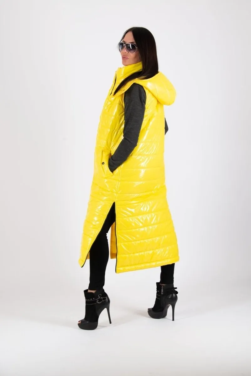 Sleeveless Yellow Puffer Jacket OXANA