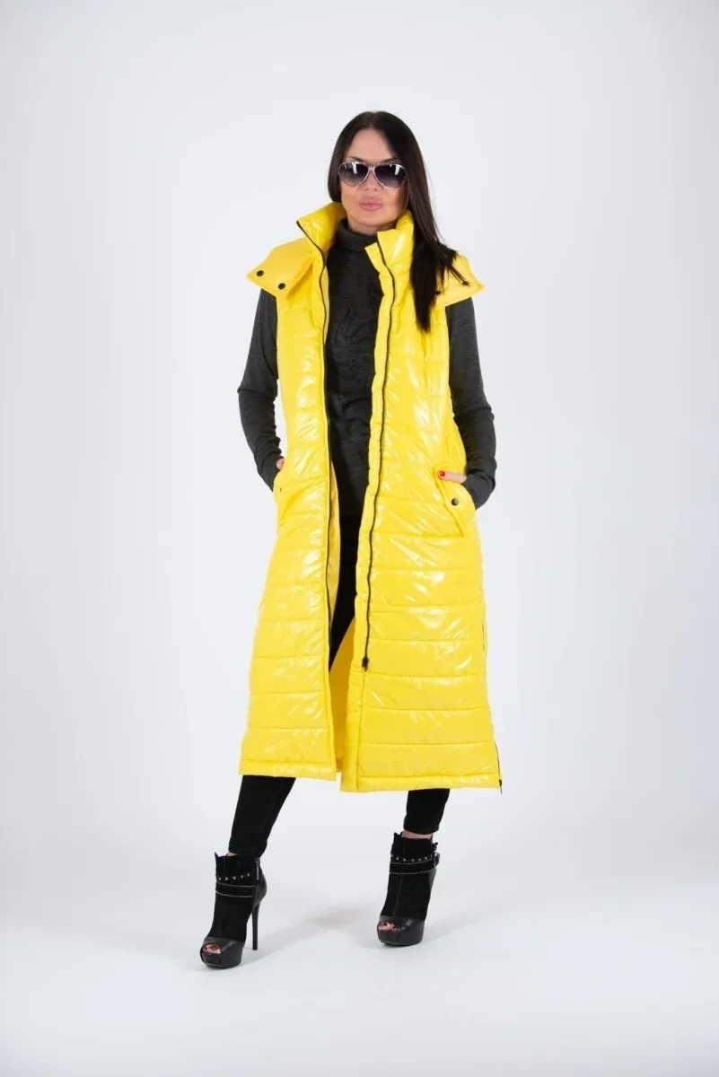 Sleeveless Yellow Puffer Jacket OXANA