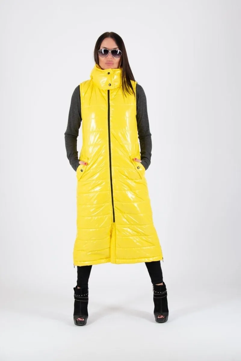 Sleeveless Yellow Puffer Jacket OXANA