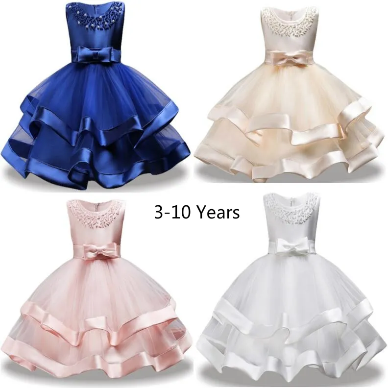 Summer Baby Girls Princess Lace Tutu Dress Kids Wedding Flower Girls Dresses For Girls Party Dresses Children Clothing  free delivery