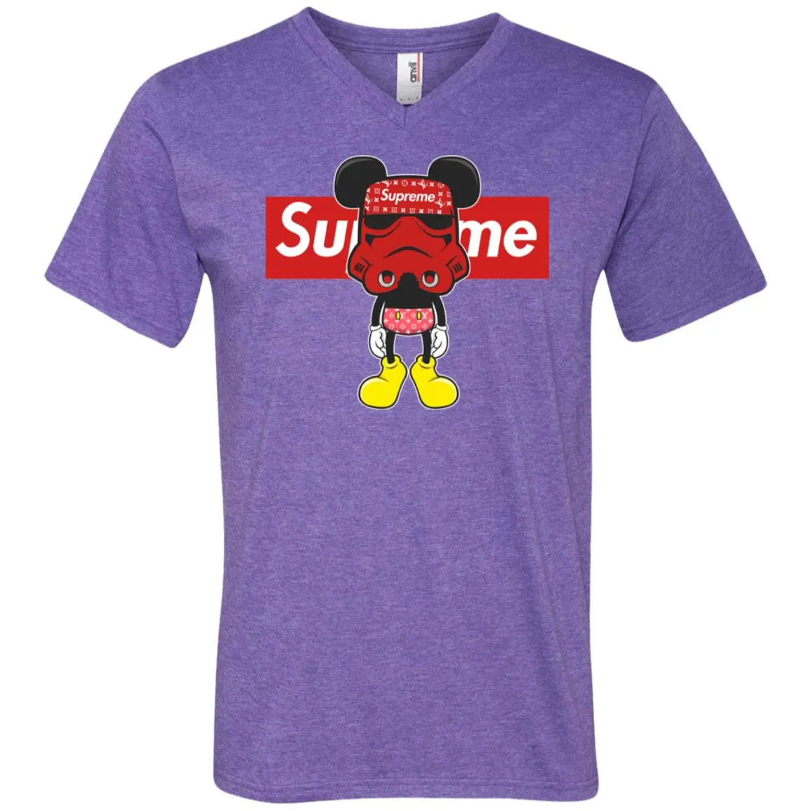 Supreme Robot Mickey Hot T-shirt Men V-Neck T-Shirt