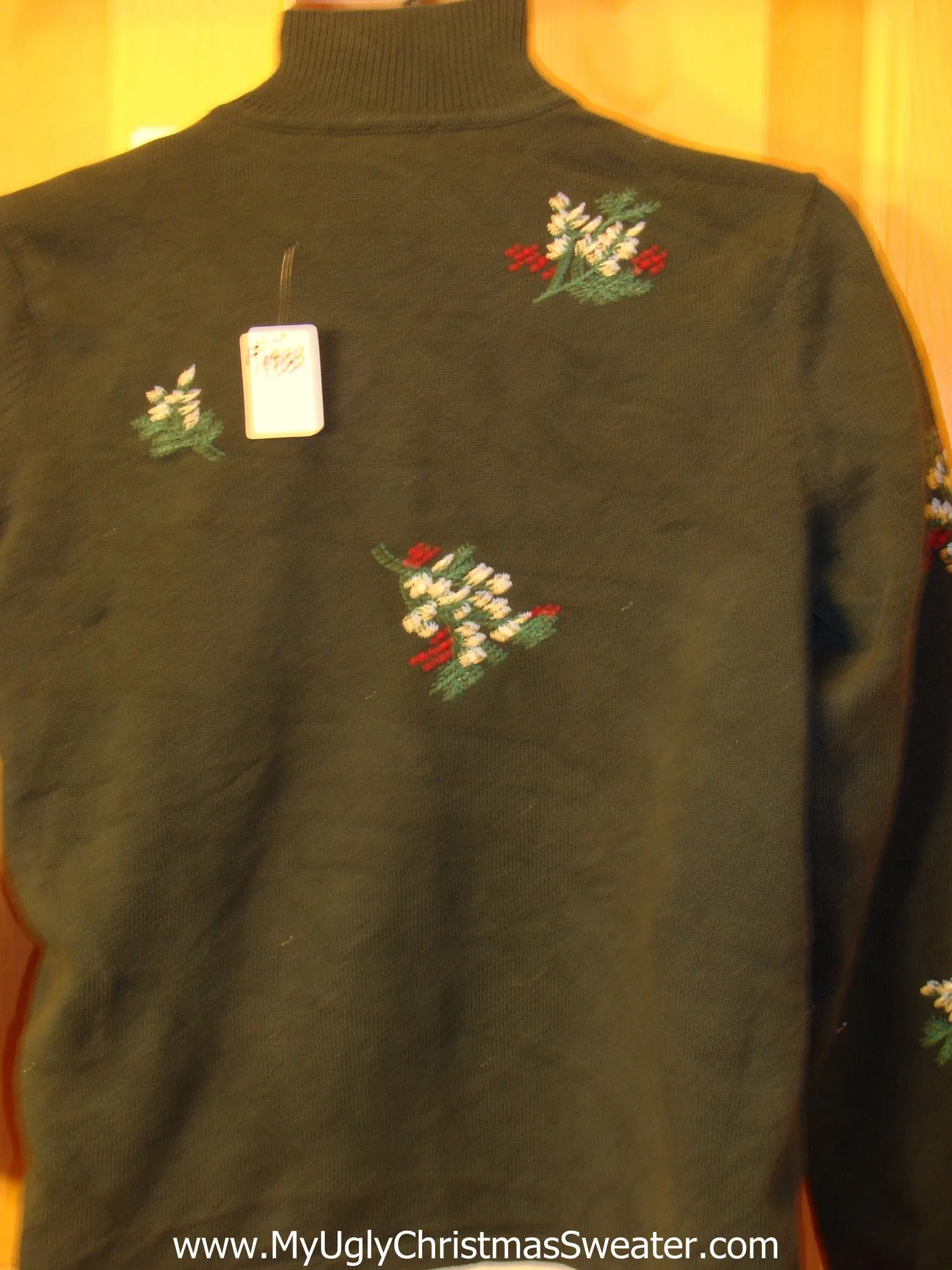 Tacky Cheap Green Christmas Sweater Jumper with Ivy