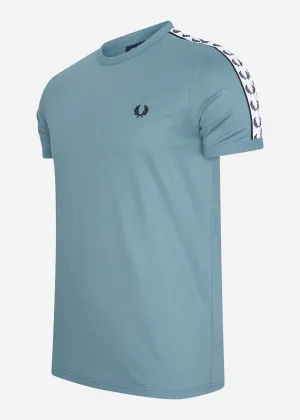 Taped ringer t-shirt - ash blue