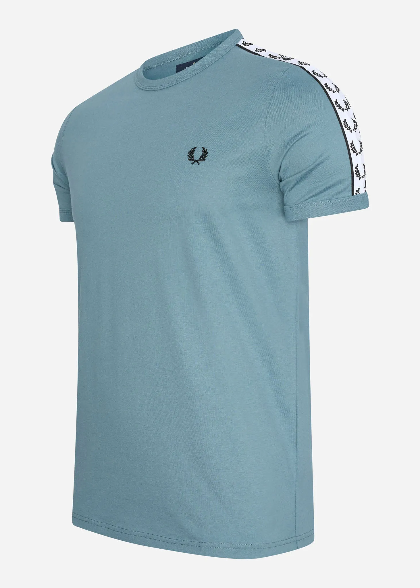 Taped ringer t-shirt - ash blue