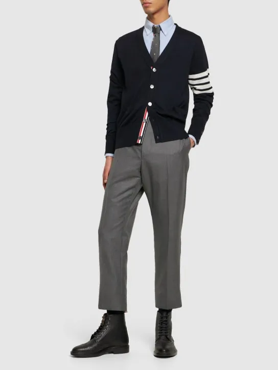 Thom Browne   4-Bar Wool fine knit cardigan 