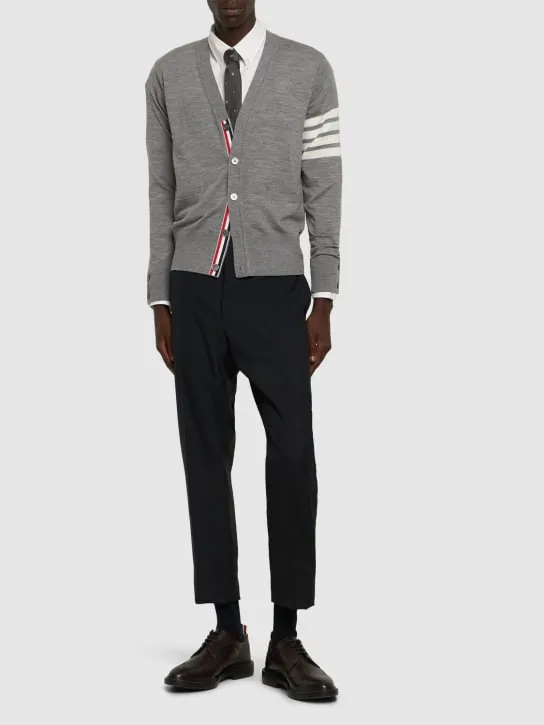 Thom Browne   4-Bar Wool fine knit cardigan 