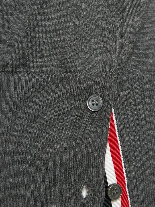 Thom Browne   4-Bar Wool fine knit cardigan 