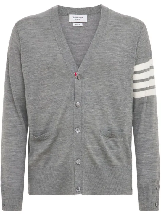 Thom Browne   4-Bar Wool fine knit cardigan 