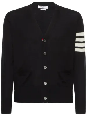 Thom Browne   4-Bar Wool fine knit cardigan 