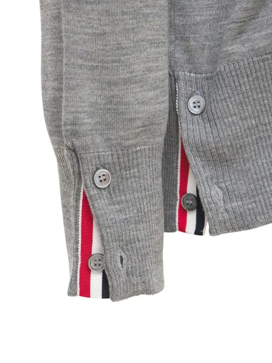 Thom Browne   4-Bar Wool fine knit cardigan 