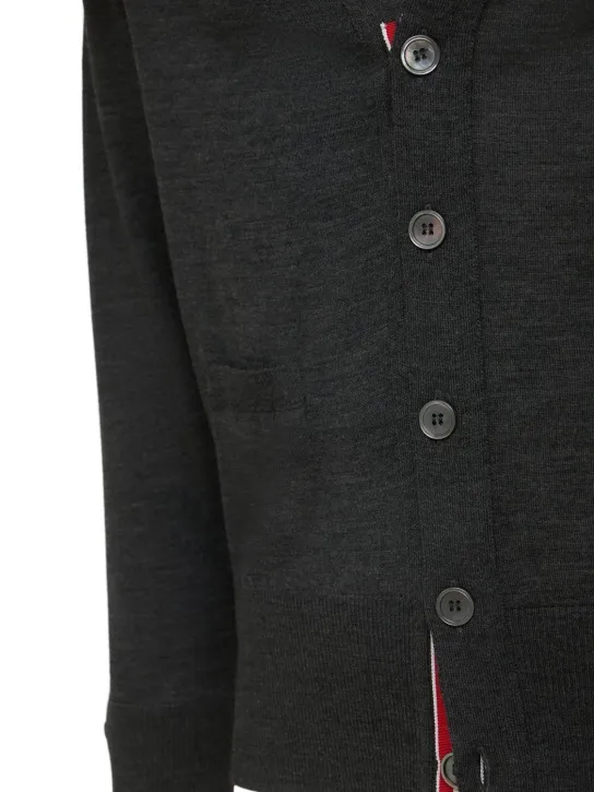 Thom Browne   4-Bar Wool fine knit cardigan 