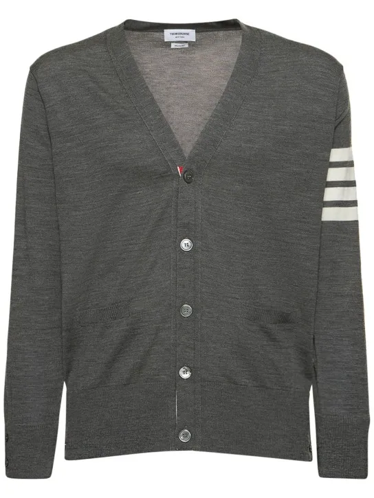 Thom Browne   4-Bar Wool fine knit cardigan 