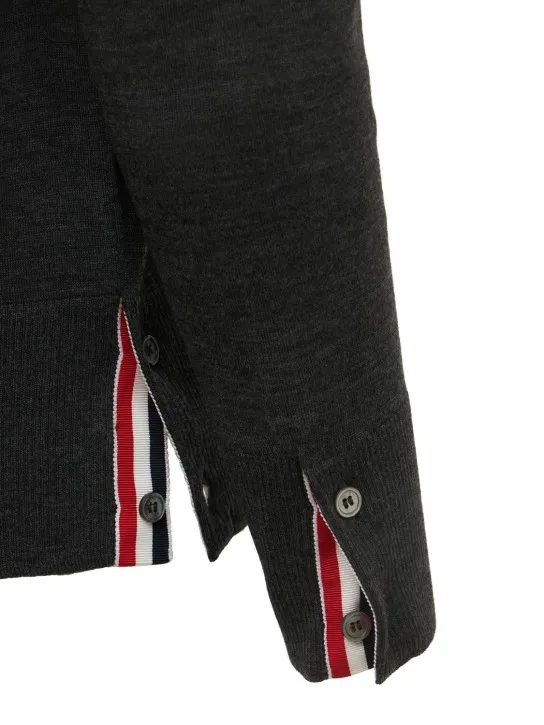 Thom Browne   4-Bar Wool fine knit cardigan 