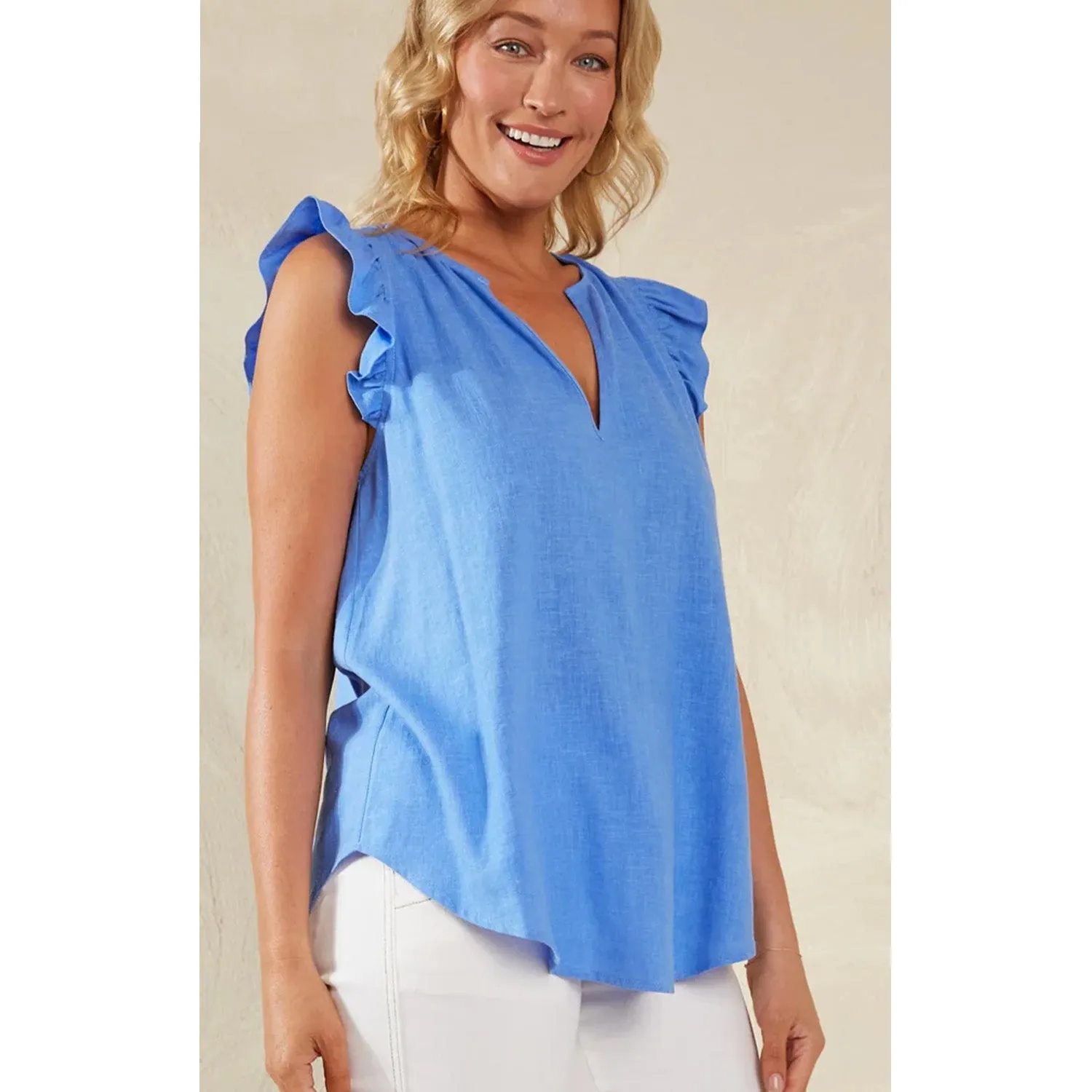 Top Florence Frill Tank - Coast