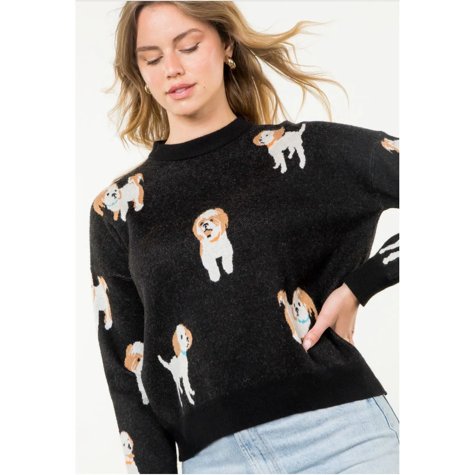 Trista Black Dog THML Sweater