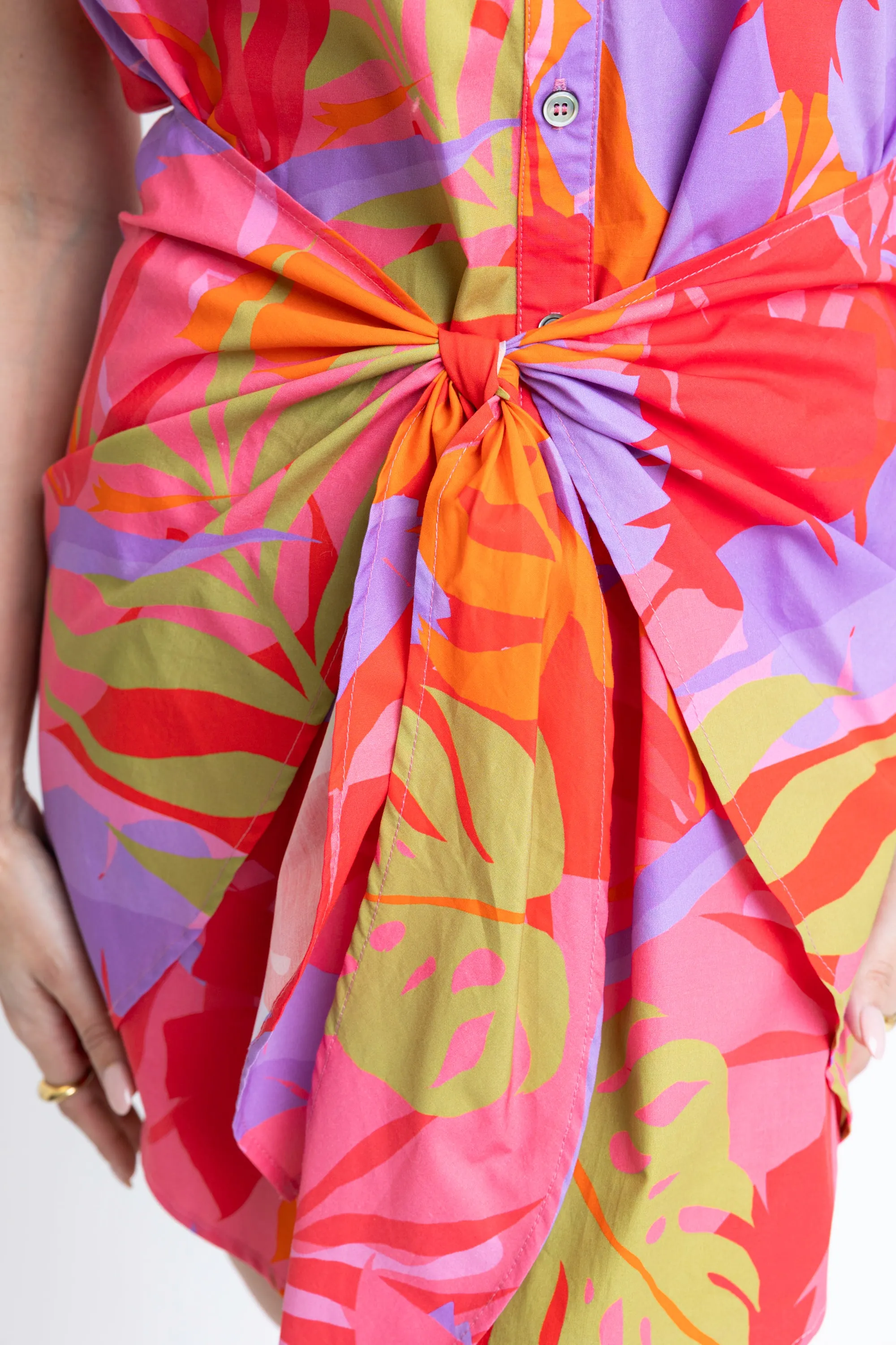 Tropical Palm Wrap Dress