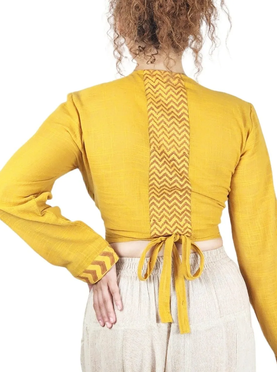 Turmeric Long Sleeve Wrap Top