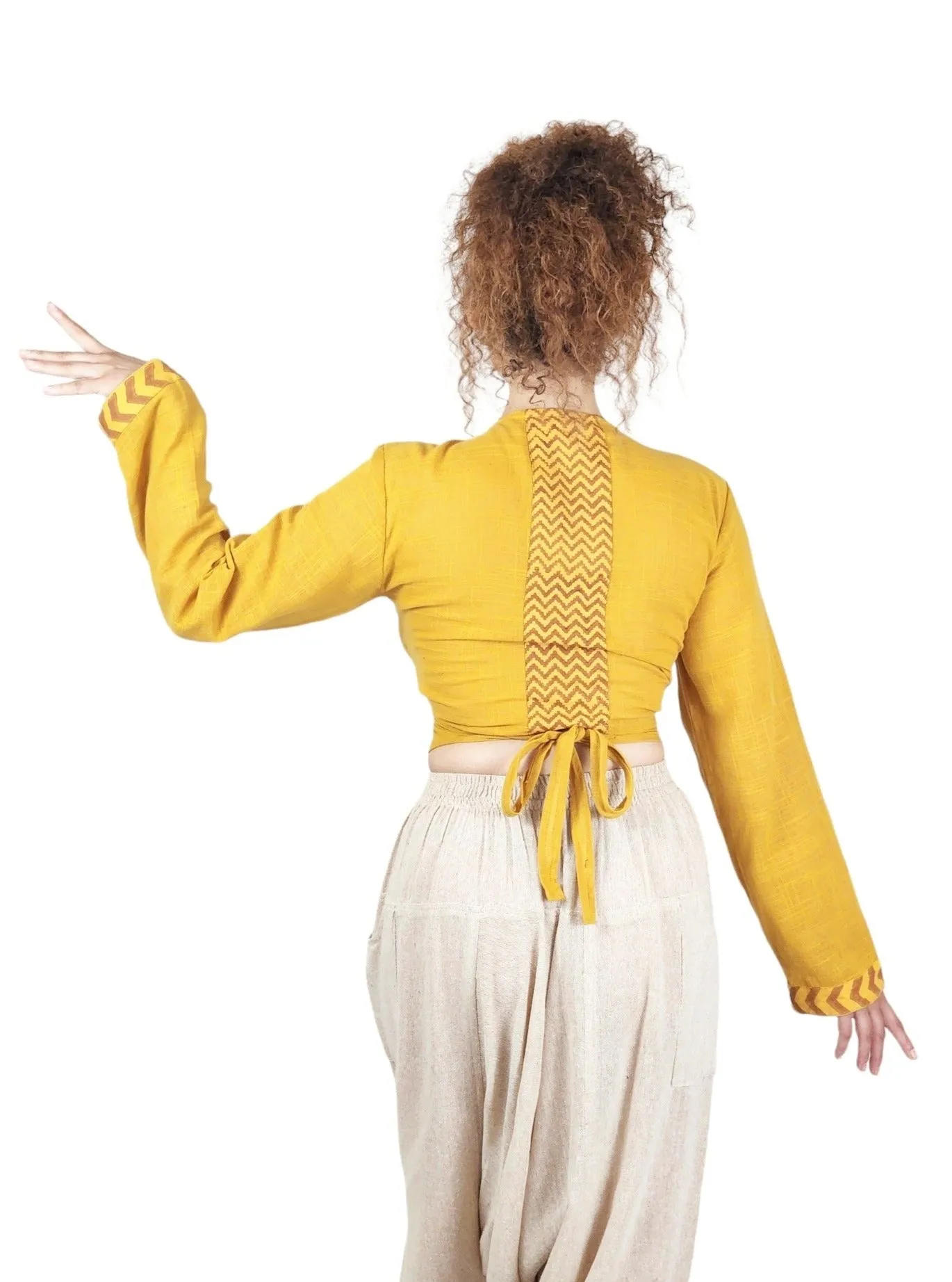 Turmeric Long Sleeve Wrap Top