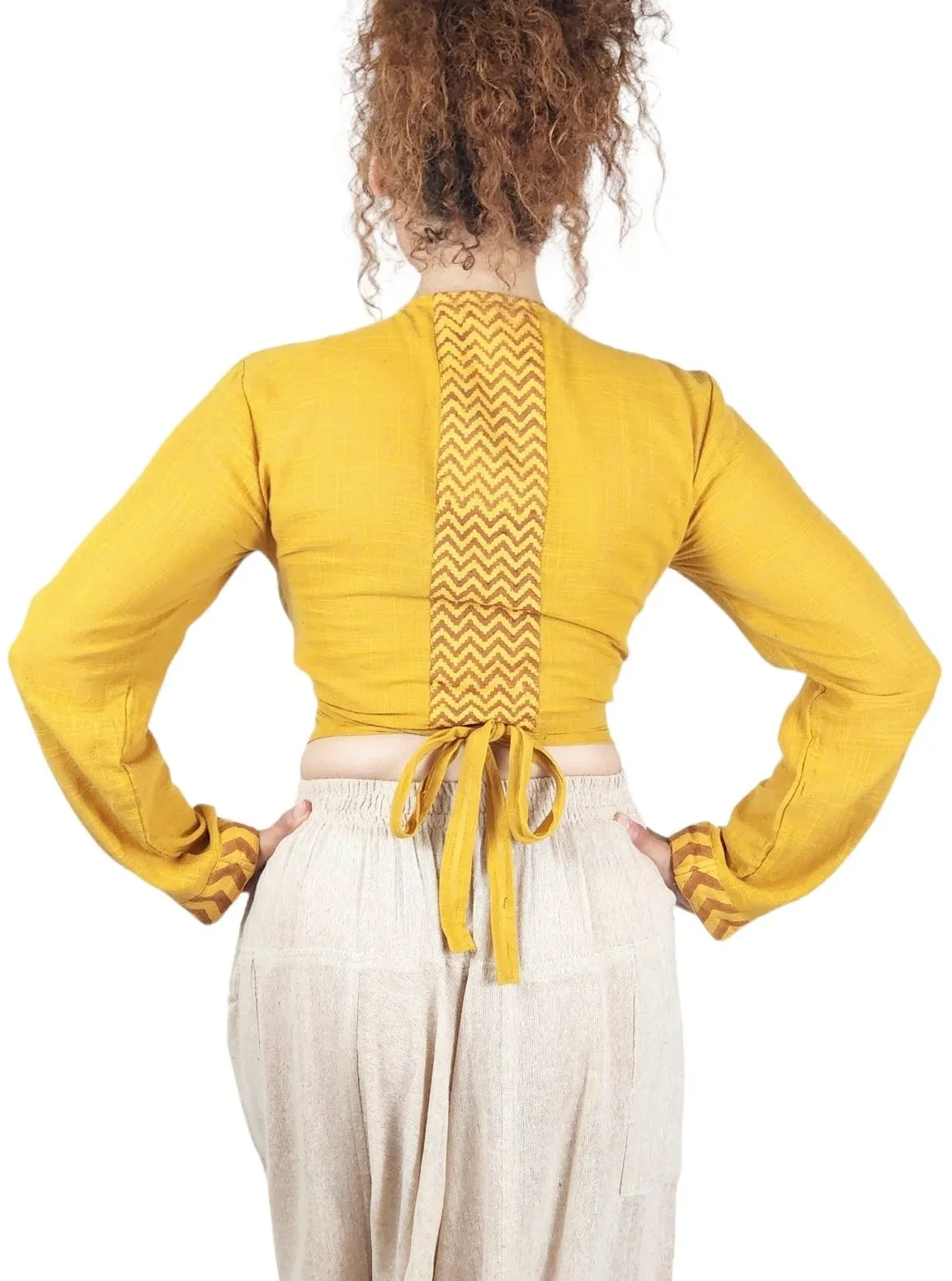 Turmeric Long Sleeve Wrap Top