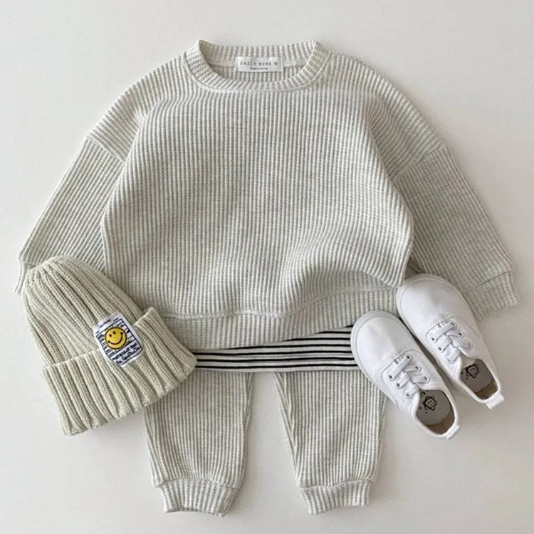 Two Piece Cotton Knit Sweater and Pants